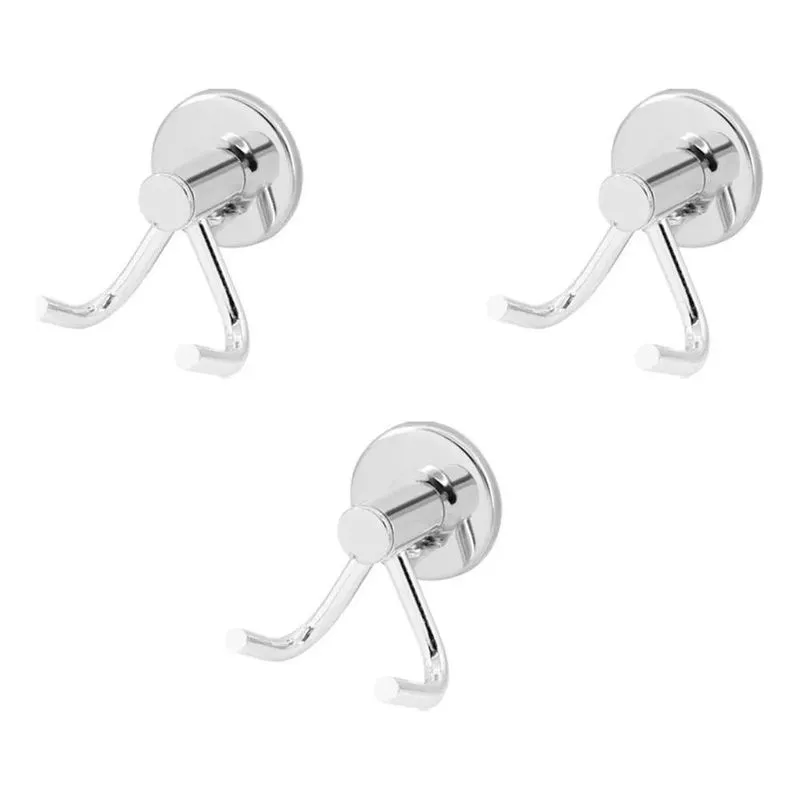 3x Kit 3 Cabides Gancho Toalha Duplo De Parede Aço Inox Cor