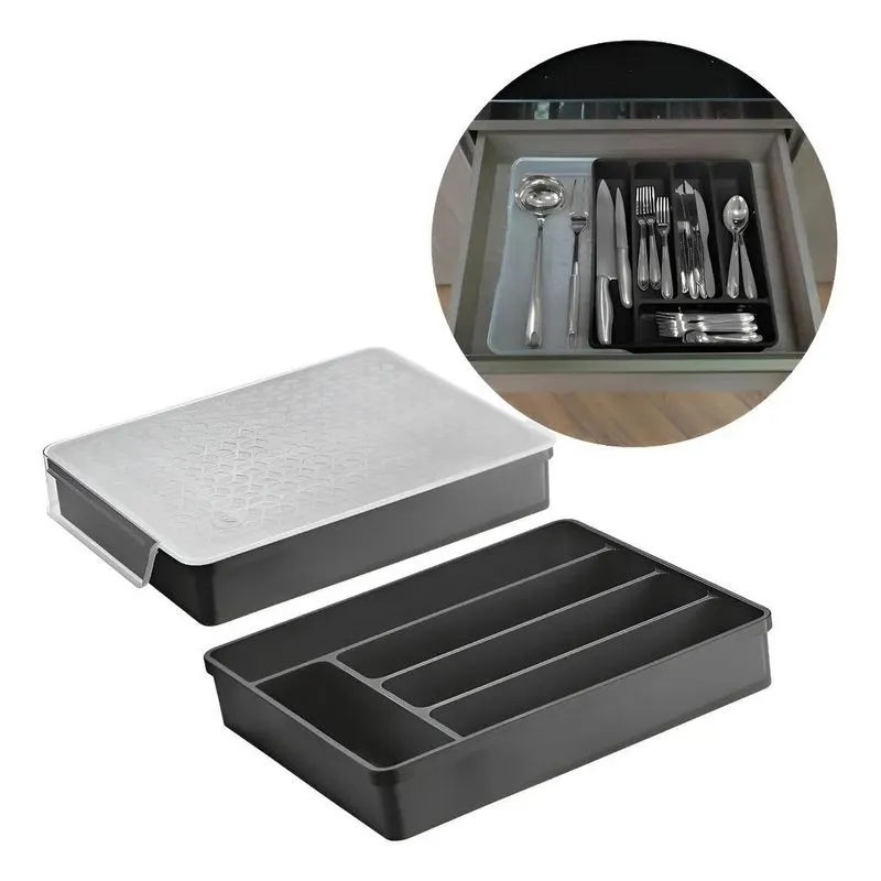 Organizador Gaveta Porta Talheres Cozinha Tampa Extensível C