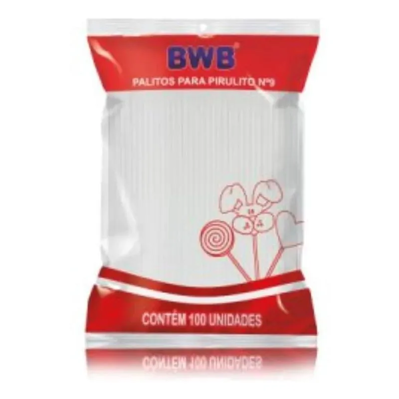 Palitos Para Pirulito Tubo Pet N.9 Pacote 100 Unidades