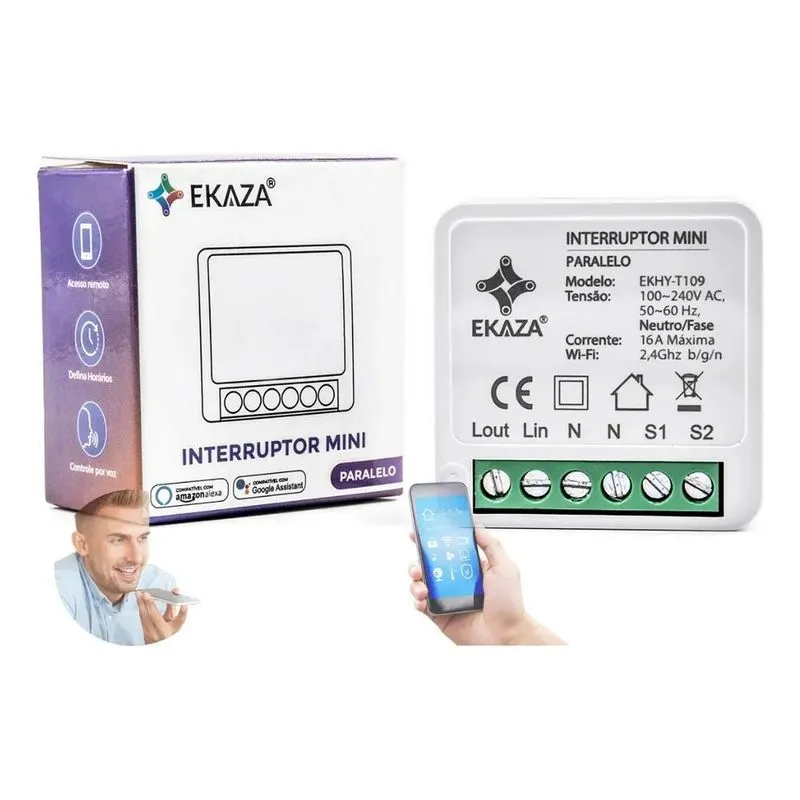 Interruptor Mini R2 Wifi Automação Alexa E Google Home Smart