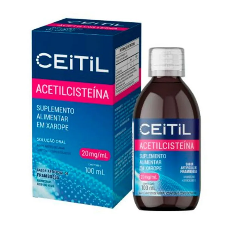Suplemento Alimentar Ceitil Xarope Solução Oral 20mg/ml Sabor Framboesa 10ml + Copo Dosador