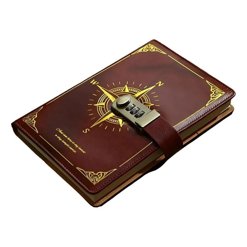 5x Caderno Diário Com Cadeado Segredo Lock Fechadura Senha M
