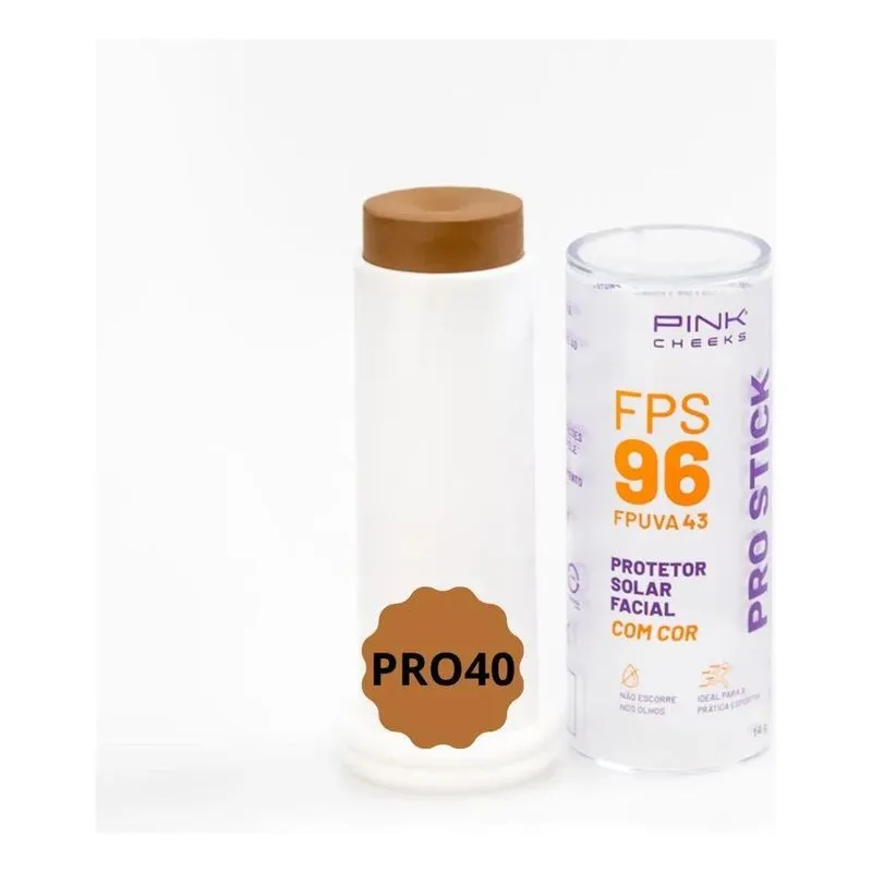 Pro Stick Protetor Solar Facial Fps96 Pro40 14g Pink Cheeks