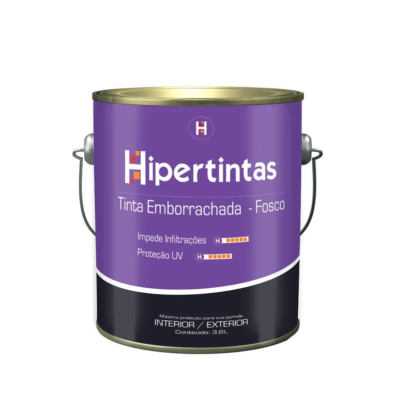 Tinta Emborrachada Hiperproteção Branco Neve 3,6L Hipertintas ACR EMB. HIPER PROTECAO BRANCO 3,600G HIPERTINTAS