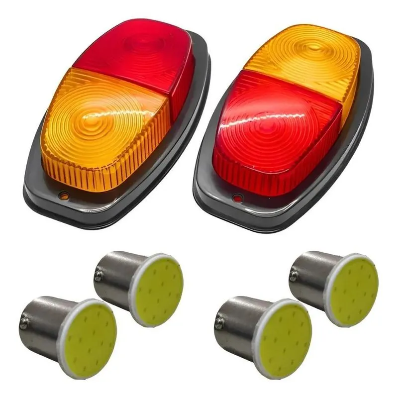 Par Lanterna Canoinha Carretinha Barco Reboque Com Leds