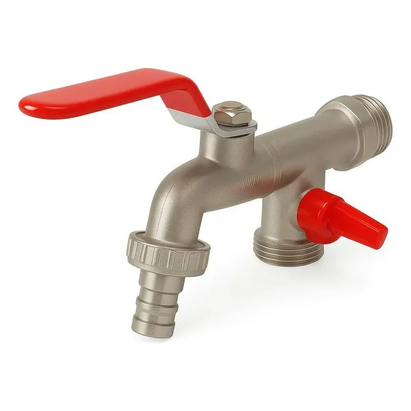 5x Torneira Registro Inox Dupla Saída 3/4 Maquina Lavar Tanq