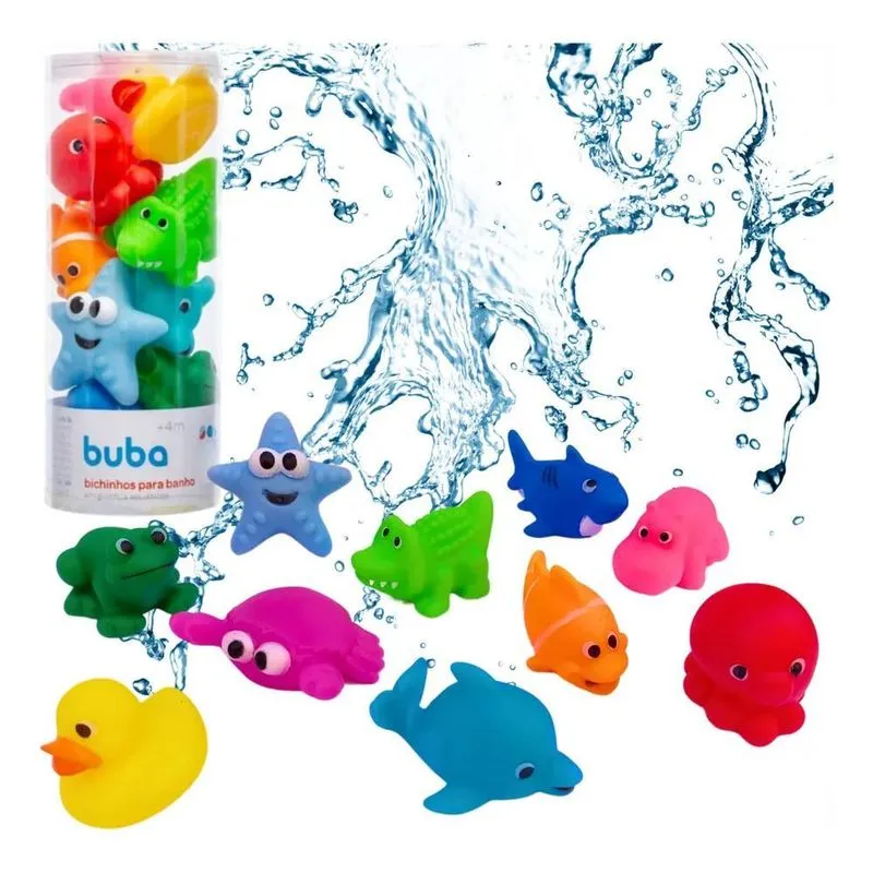 10 Brinquedos Bichinhos Animais Banho Banheira Piscina Água
