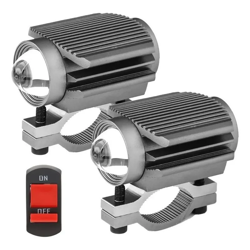 10x Par Farol Milha Moto Led Auxiliar Neblina Lampada Farol