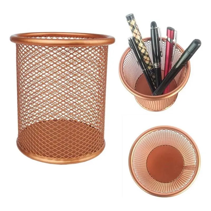 Porta Caneta, Lápis, Redondo, Metal, Rose Gold, Gv Office
