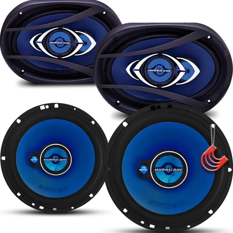 Kit Fácil Prático Alto Falante Hurricane 6 + 6x9 Pol 280 Pre