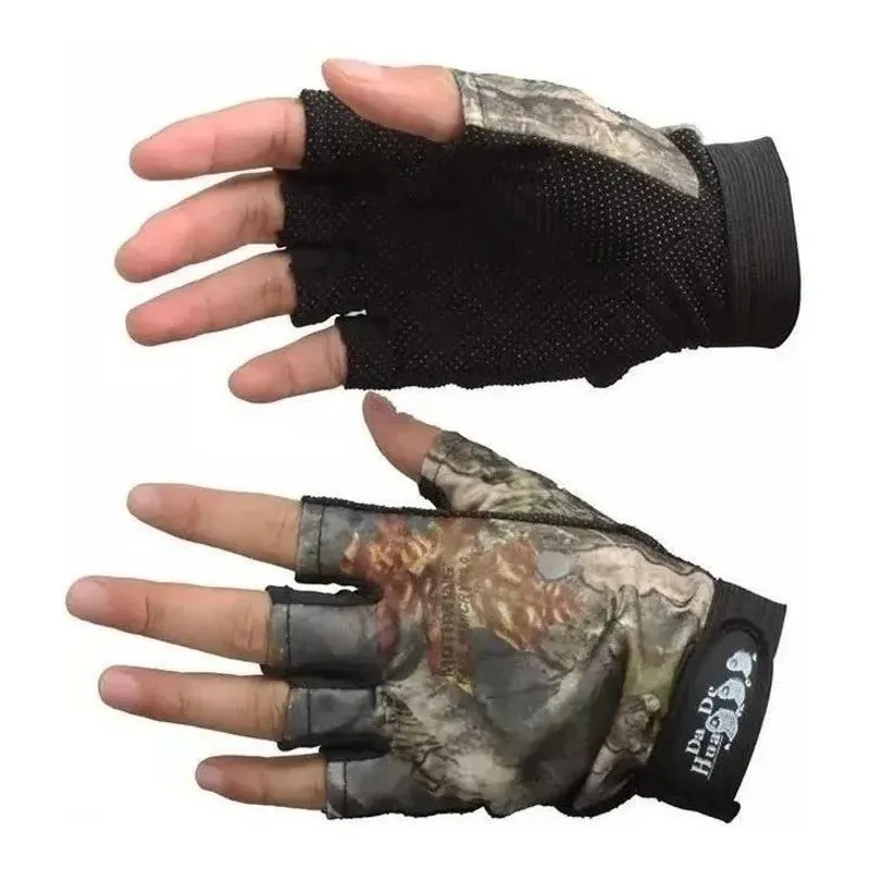 2x Luva Pesca Antiderrapante Proteção Uv Microfibra Camuflad