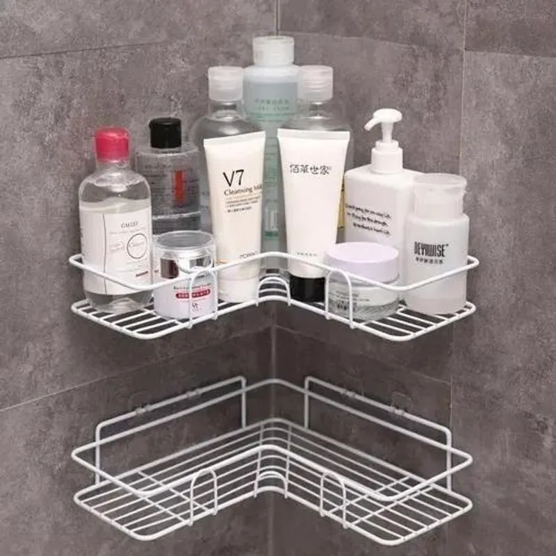 2x Porta Shampoo Sabonete -suporte De Parede Banheiro C/ades