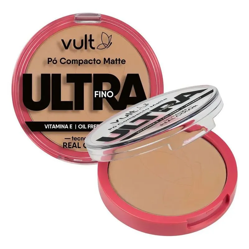 5x Base De Maquiagem Pó Compacto Vult Ultrafino V440 - 9g -