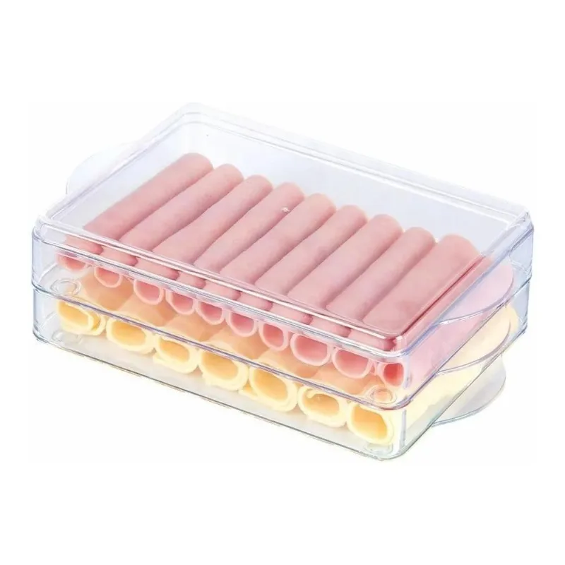 2x Porta Frios Duplo Transparente Organizador C Divisória Po