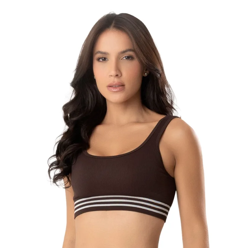 Top Fitness Sem Costura Café