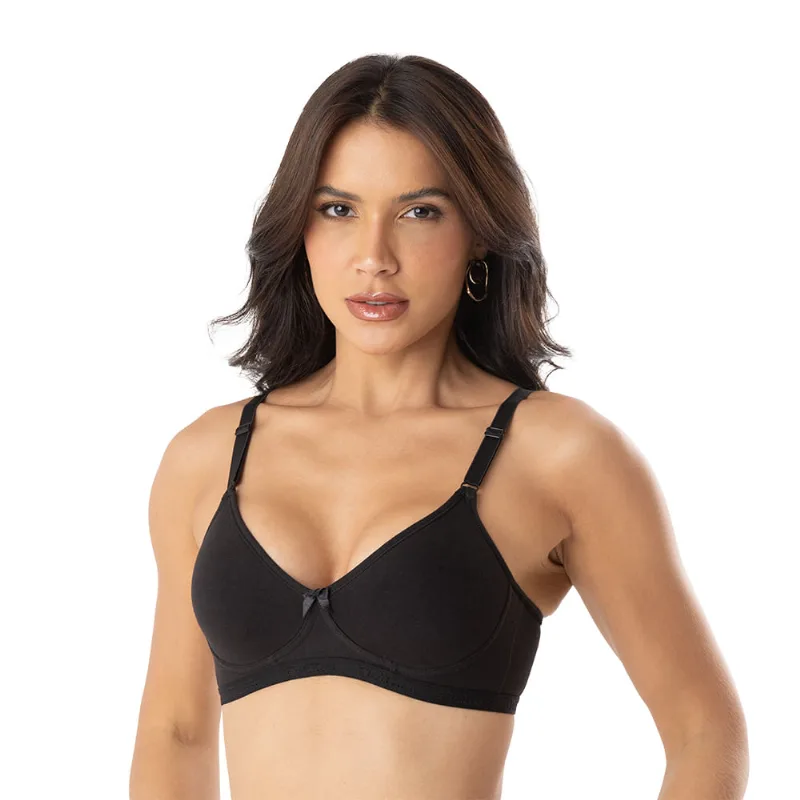 Soutien Moldado em Cotton e Lycra Preto