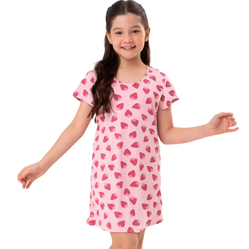 Camisola Infantil Em Liganete Estampa Morango - DelRio
