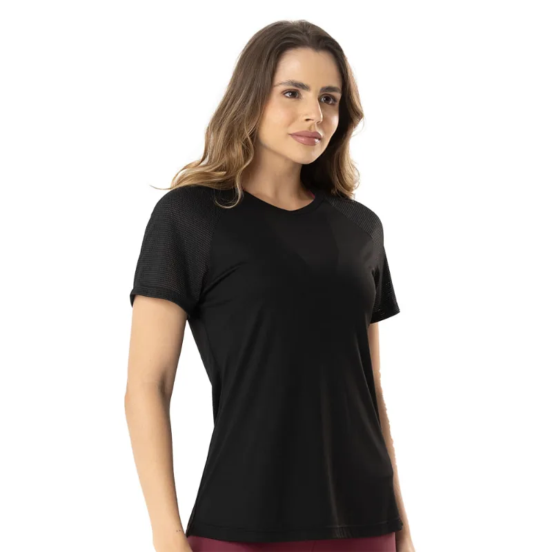 T-Shirt Em Tecido Basic Fit Neo Fresh Preto