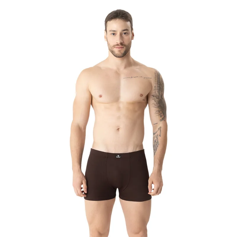 Cueca Boxer em Cotton com Elastico Embutído Café - DelRio