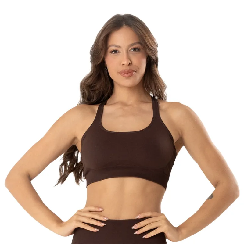 Top Fitness Sem Costura Café