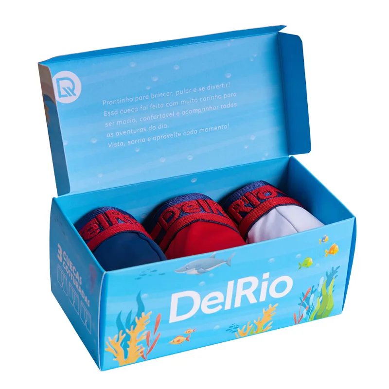 Kit 3 Cuecas Boxer Infantil em Poliamida com Elastico Personalizado-8