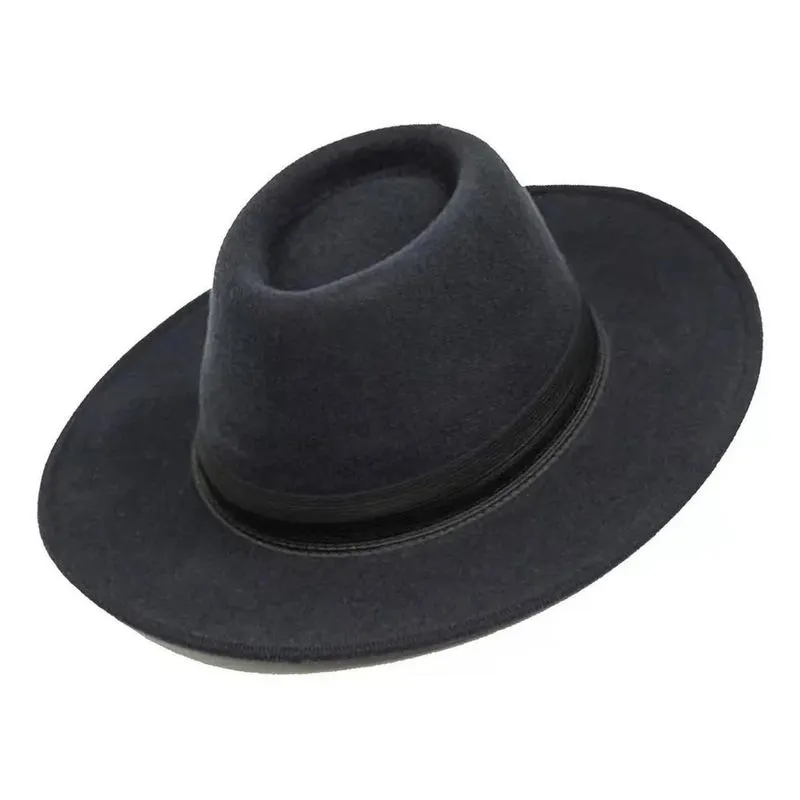 10x Chapéu Floppy Fedora Preto Feminino Masculino Aba Longa