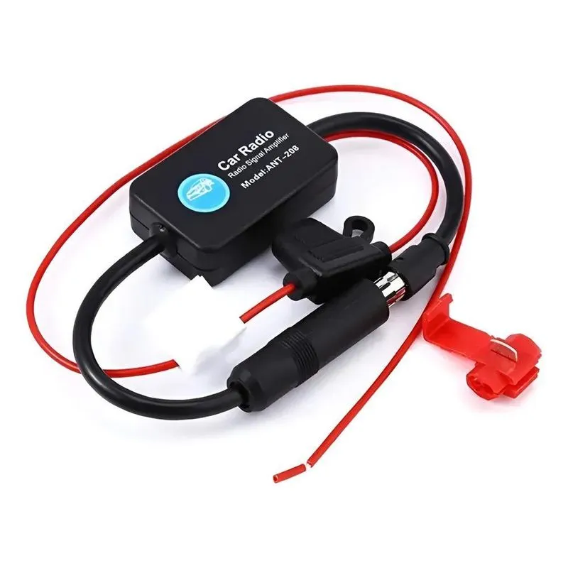 Amplificador De Sinal Antena Radio Automotivo AM/FM C Preto