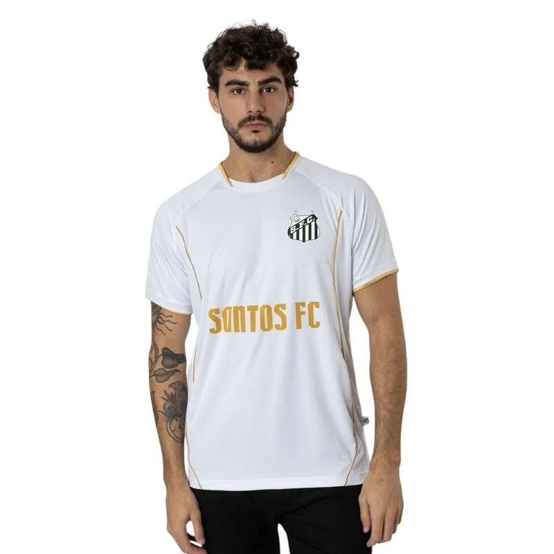 Camiseta Esportiva Masculina Santos Futebol Clube Surf Center P / Branco