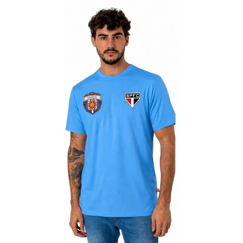 Camiseta Masculina São Paulo Surf Center Algodão Uruguai GG / Azul