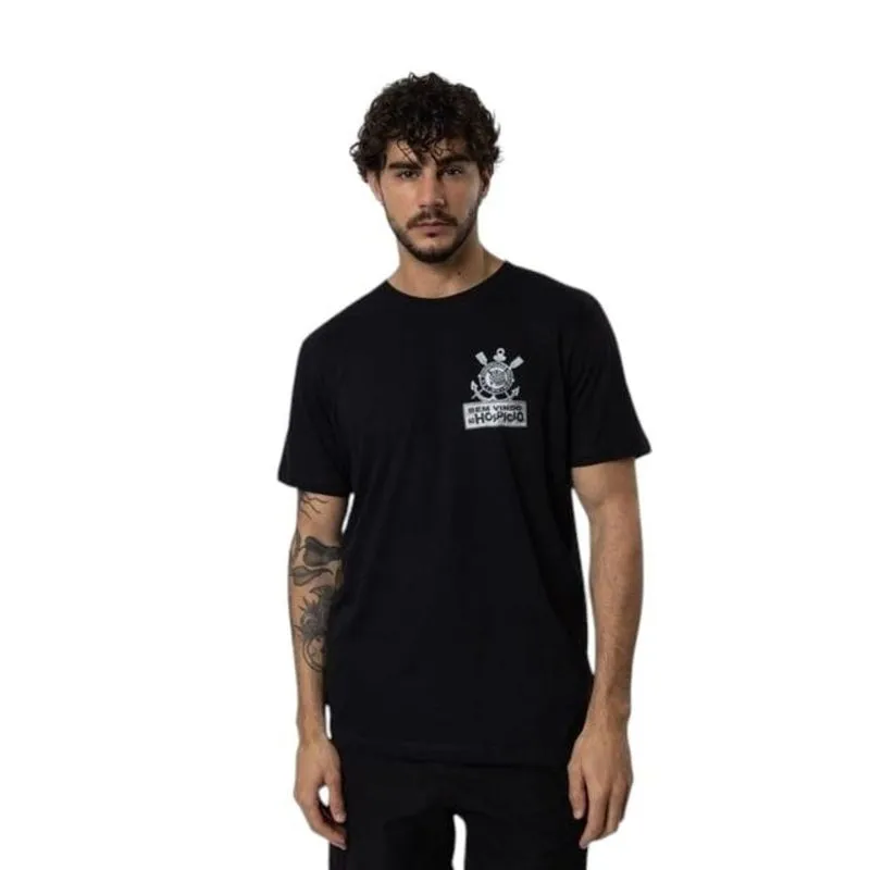 Camiseta Corinthians Bando De Loucos Surf Center GG / Preto