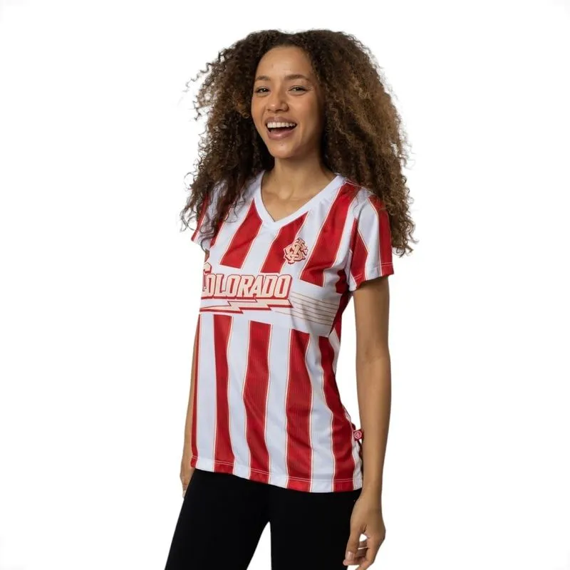 Camiseta Feminina Internacional Baby Look Colorado Sublimada Surf Center P / Vermelho