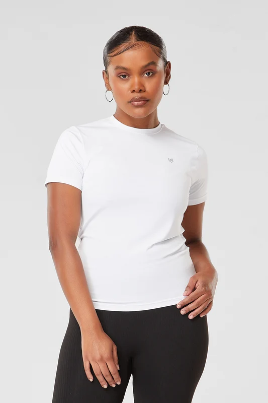 Camiseta Feminina Dry Fit Athleisure - Branco Branco / PP