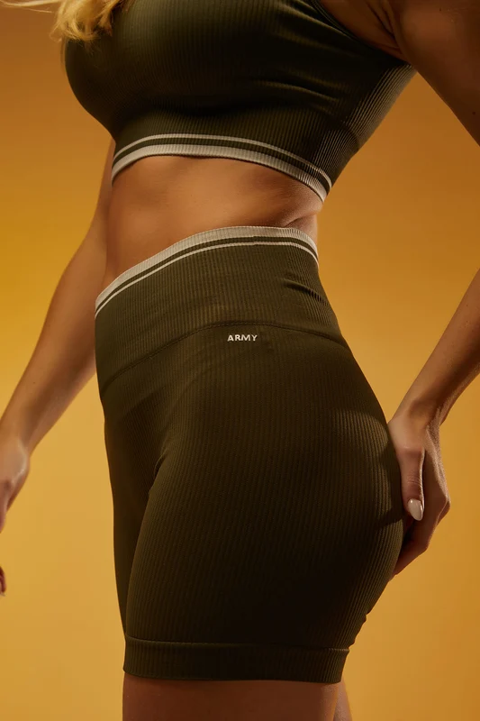 Short Seamless Rib Contour Line - Militar M / Militar