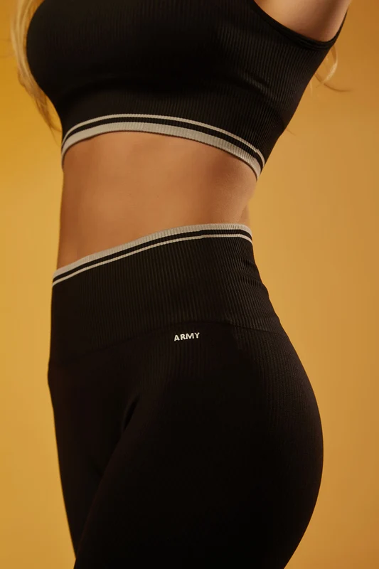 Legging Seamless Rib Contour Line - Preto M / Preto