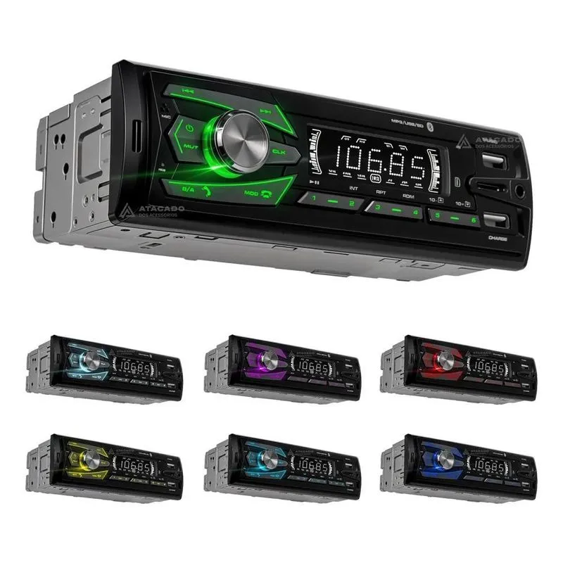 Radio Tipo Pioneer Universal Carro 4x45w Rgb Fm Card Sd Bt