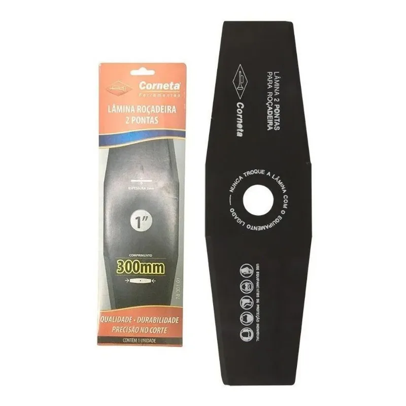 Faca Lâmina Roçadeira 2 Pontas 300mm Furo 1 Pol 25,3 Mm X 2m