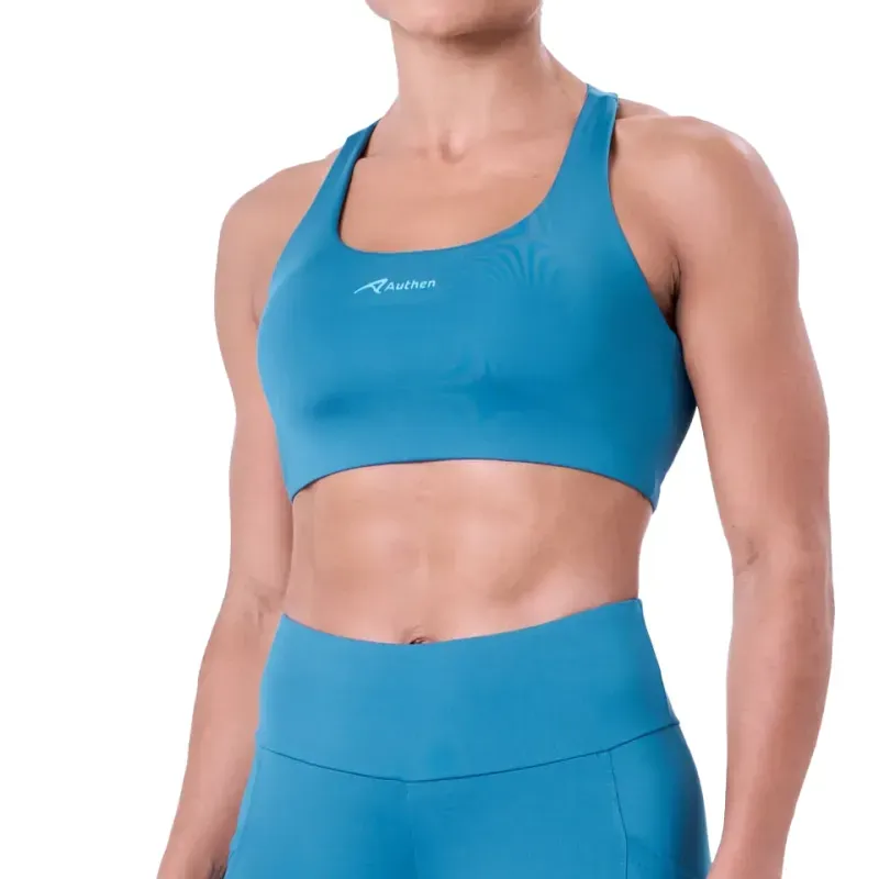Top Feminino Nadador Authen Azul PP