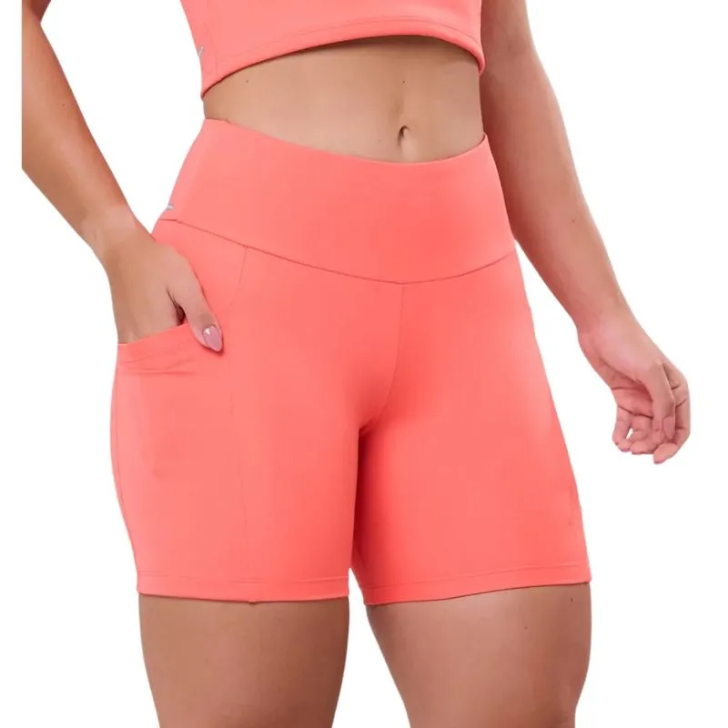 Bermuda Authen Essential Run Stamina 3 Bolsos 15cm Feminino P / Laranja