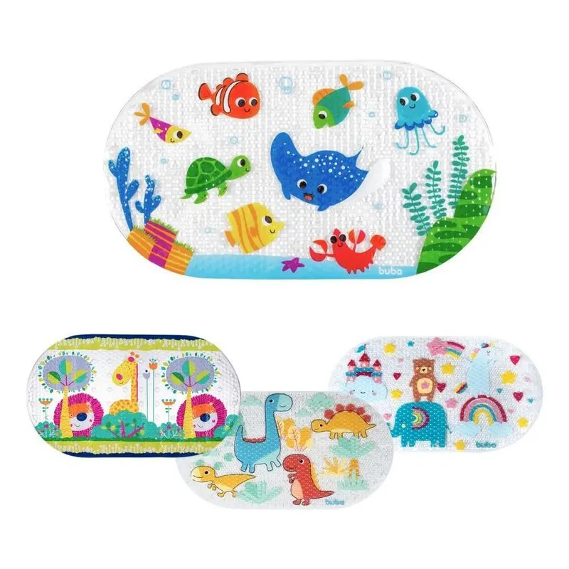 5x Tapete De Banho Segurança Infantil Box Antiderrapante Bub