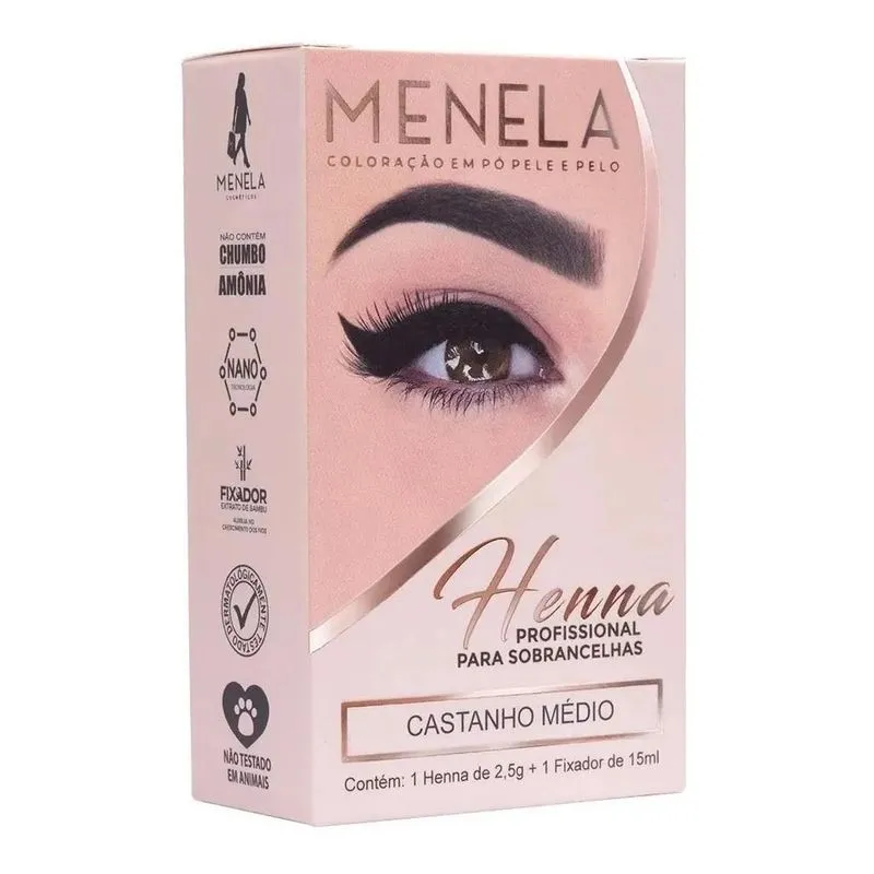 10x Henna Para Sobrancelhas Menela 2,5 G Profissional