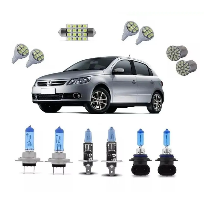 Kit Lampada Super Branca Farol Duplo + Led Gol Voyage G5