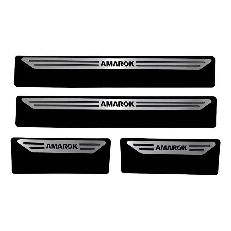 Kit Soleira Em Aço Inox Baixo Relevo Proteção De Amarok