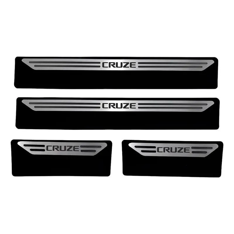 Kit Soleira Em Aço Inox Baixo Relevo Proteção De P Cruze