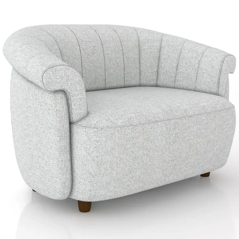 Poltrona Namoradeira Para Sala Living Orgânica Perseu M03 Linho Cinza - Lyam Decor