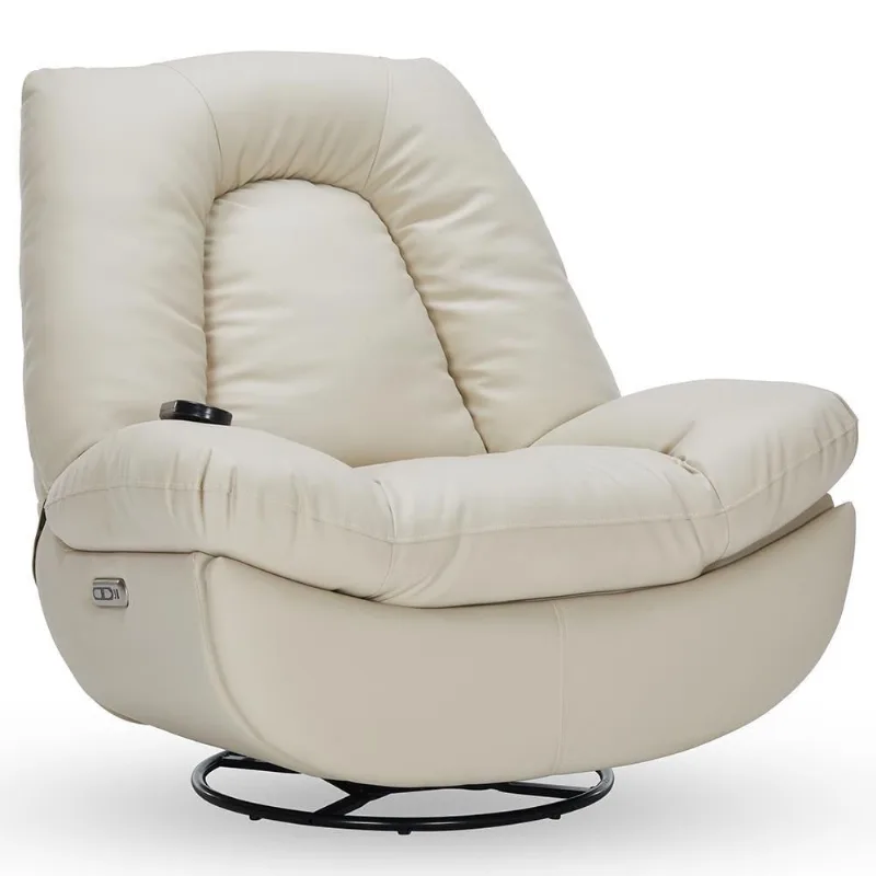 Poltrona Reclinável Elétrica Com Massagem E Aquecimento Salvana L07 Couríssimo Bege - Lyam Decor