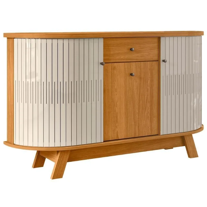 Aparador Buffet Para Sala De Jantar Orgânico 2 Portas Gadi M07 Cinamomo Off White - Lyam Decor - Lyam Decor