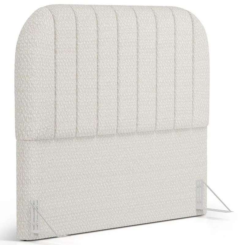 Cabeceira Cama Box Queen Estofada Orgânica 160cm Alice W01 Bouclê Cru - Lyam Decor