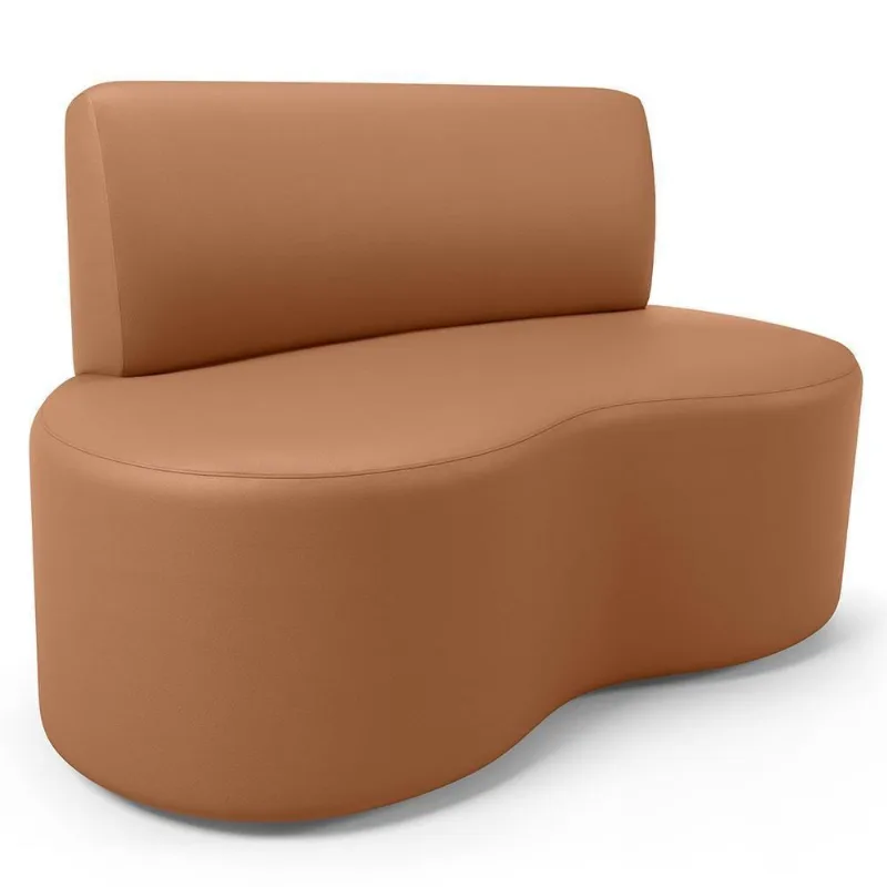 Sofá 2 Lugares Orgânico Para Sala De Estar Living Larissa L02 Couríssimo Mocca - Lyam Decor