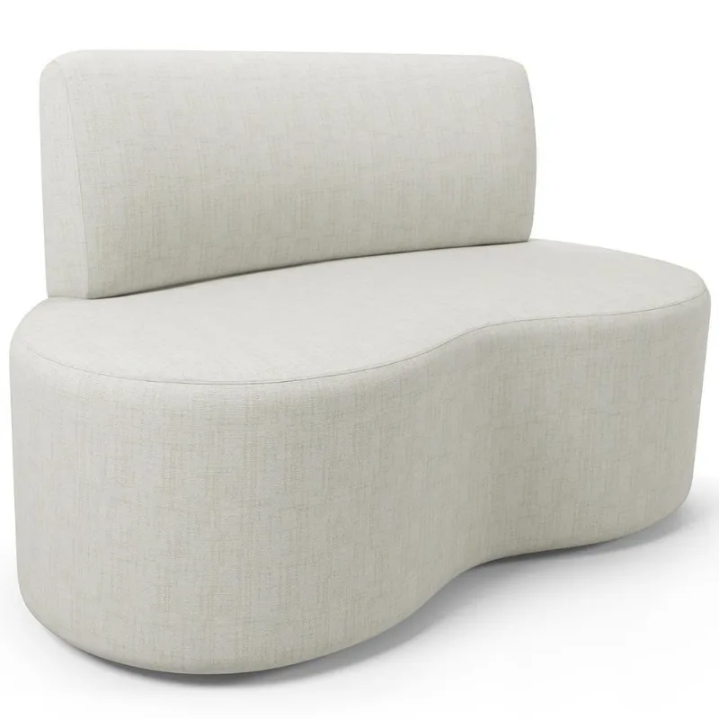 Sofá 2 Lugares Orgânico Para Sala De Estar Living Larissa L02 Linho Cru - Lyam Decor