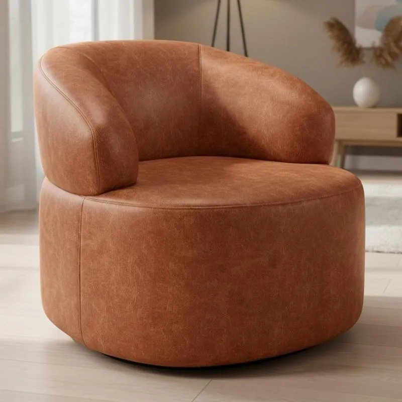 Poltrona Giratória Orgânica Helena Couríssimo Marrom Lyam Decor